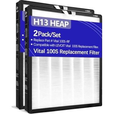 Imagem de Pacote com 2 filtros de ar de substituição Vital 100S para purificadores de ar LEVOIT Vital 100S e 100S-P, HEPA verdadeiro 3 em 1 e filtro de carvão ativado, compatível com modelos Vital 100S-RF