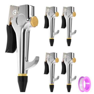 Imagem de BOGERDACK Pistola de sopro de ar estilo alavanca de 5 peças com rosca NPT de 1/10.2 cm, inclui pontas de borracha e bocal de proteção para reparo de carro, equipamentos domésticos, limpeza de chão de