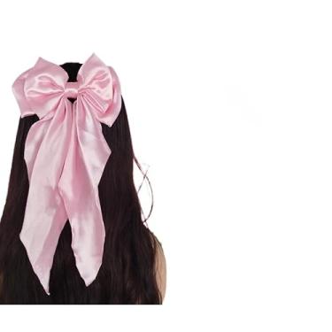 Imagem de Laço da Virgínia- Presilha de Cabelo com Bico de Pato, Acessório Feminino em Cetim 14cm x 24cm.(Roxo)