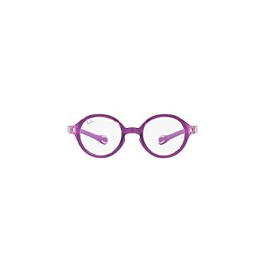 Imagem de Ray-Ban Armações de óculos de grau redondas Ry9075v para crianças, Violeta em borracha violeta/lente de demonstração, 35 mm
