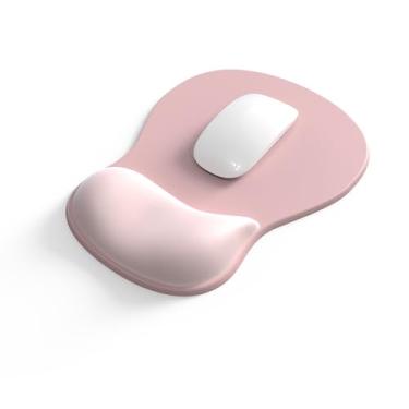 Imagem de Mousepad ergonômico para escritório com suporte de pulso, mouse pad de gel confortável com descanso de pulso, design côncavo médio, tapete de mouse para alívio da dor para trabalhar, estudar e jogar