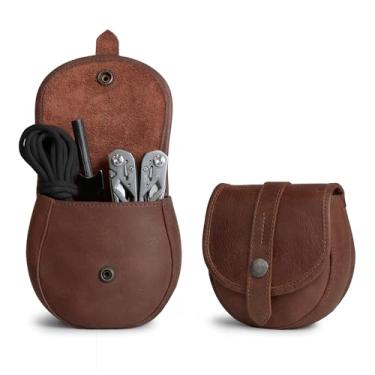 Imagem de Hide & Drink, Bolsa de couro Bushcraft feita à mão em couro de flor integral – Bolsa para coldre de cintura, convenientemente anexada ao cinto – Acessório para armazenar ferramentas e equipamentos