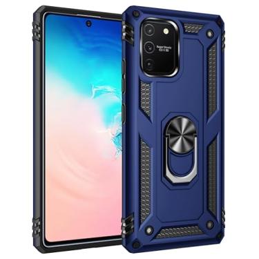 Imagem de SORAKA Capa para Samsung Galaxy S10 Lite com suporte para anel Capa Slim Fit de TPU macio Capa Samsung Galaxy S10 Lite com placa de metal para suporte magnético de telefone para carro