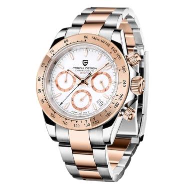 Imagem de Relógio masculino Pagani Design PD-1644 de quartzo, data, lente safira, aço inoxidável 316L, bisel de cerâmica, movimento VK63, relógio resistente à água, relógio cronógrafo masculino à prova d'água