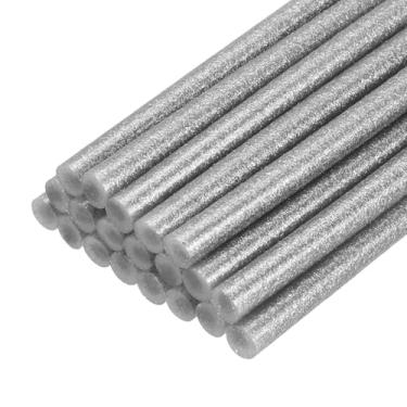 Imagem de PATIKIL Bastões de cola quente para pistola de cola, 20 peças de adesivos coloridos de derretimento a quente para projetos de artesanato DIY, decoração de arte, reparos domésticos, prata (9,9 cm x 0,7