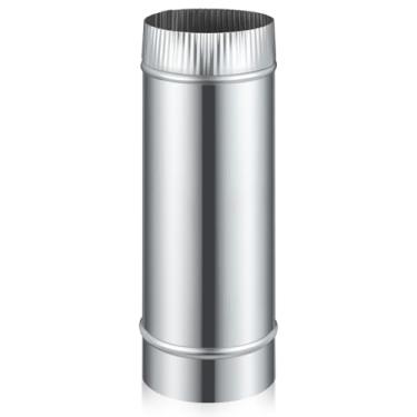 Imagem de Hortsun Duto de ar espiral redondo de 30,5 cm de comprimento galvanizado para sistemas de ventilação industrial residencial público (10 cm)