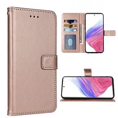 Imagem de Compatível com Samsung Galaxy A53 5G 2022 capa carteira alça de pulso cordão e suporte de cartão flip de couro acessórios de celular capa para celular Gaxaly A53 G5 Galaxies 53A SM A536U mulheres