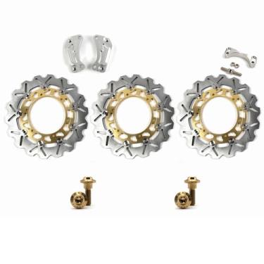 Imagem de Arashi Discos de freio dianteiros traseiros grandes com parafusos de montagem para Yamaha XP T-max 500 2008-2011, peças de acessórios de reposição de motocicleta