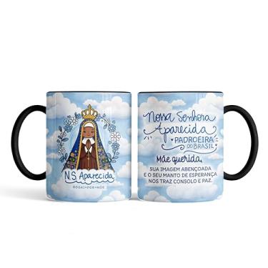 Imagem de Caneca xicara fé Nossa Senhora Aparecida padroeira do Brasil 25EI (branco)