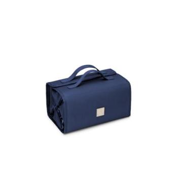 Imagem de Bolsa de maquiagem ROYALFAIR Roll Up Travel Toiletry com 4 bolsas azul