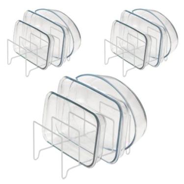 Imagem de Conjunto com 3 Suportes de Tampas e Refratários - Branco, Design Moder