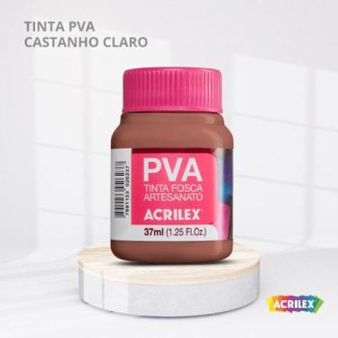 Imagem de Tinta pva fosca para artesanato com 37ml cor castanho claro - ACRILEX