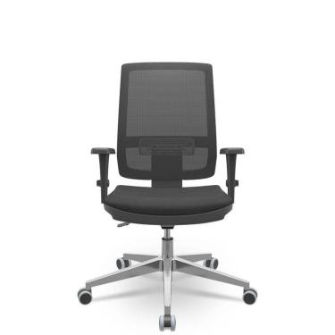 Imagem de Cadeira Brizza Tela 3D Backplax Aluminio - Poliéster Preto