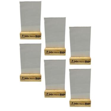 Imagem de DISPLAY DE MESA MADEIRA COM PORTA PAPEL ACRÍLICO 11x16cm - MS SALVADOS