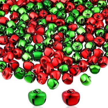 Imagem de Craft Bells Zhanmai, 300 unidades, vermelho, verde, 1,3 cm, Natal