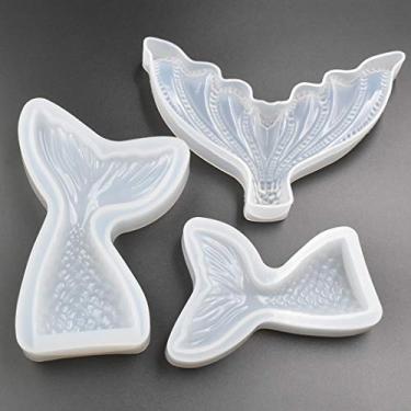Imagem de Molde de silicone fundido de resina de molde de epóxi de cauda de peixe, 3 style mermaid tail kit