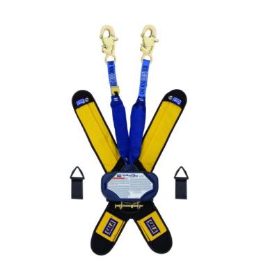 Imagem de 3M DBI-SALA Talon 3102017 Linha de vida auto-retrátil, perna dupla de 1,8 m, rede de nylon de 2,5 cm, conector rápido para suporte de arnês, ganchos de vergalhão de aço, capacidade de 190 kg, azul