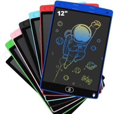 Imagem de Lousa Mágica Infantil Digital LCD 12" para Desenho e Escrita em Cores Variadas
