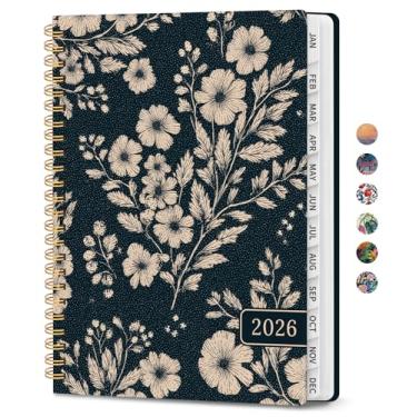 Imagem de Agenda 2026, agenda semanal e mensal estética para mulheres, janeiro de 2026 a dezembro de 2026, livro de calendário de capa dura 2026 com abas mensais, bolso interno, perfeito para escritório, casa