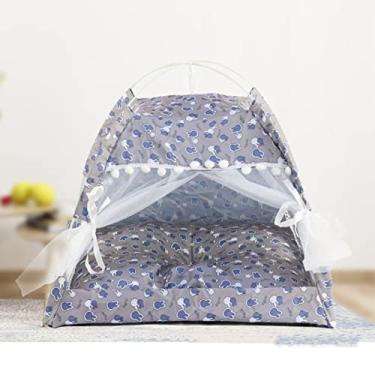 Imagem de Tbest Casa da Tenda de Cachorro Cute Cat Gat House Indoor Outdoor Pet Tent T Pet Ten Bed, Barraca de Estimação de Animais de Estimação Integral Wable Macio e Quente Evite Deslizamento Fofo de (Cinza)