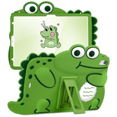 Imagem de Gurgitat Capa fofa para Apple iPad Air 5ª/Air 4ª/10ª geração, 10,9 polegadas, divertido, desenho animado, meninos, crocodilo, meninas, capas protetoras com suporte para iPad Air 10,9/Air5/Air4/10 2022 com capa protetora de suporte