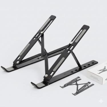 Imagem de Suporte Dobrável para Notebook e Laptop em Plástico Reforçado com Regulagem de Altura Portátil Antiderrapante