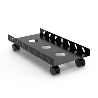 Imagem de Suporte de CPU para PC, suporte de torre de hospedeiro, suporte de torre, suporte de base de resfriamento com suporte de rodas (cor: preto)