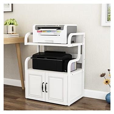 Imagem de Suporte de impressão Suporte de impressora resistente do chão ao teto Prateleira de impressora para porta de casa Armário de arquivo Rack de acabamento de copiadora multicamadas de escritório mesa de