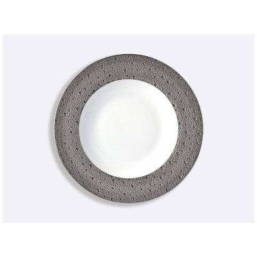 Imagem de Prato de Salada Elegante e Durável com Tamanho 21 cm e Material de Porcelana, Bernardaud, Branco e Cinza