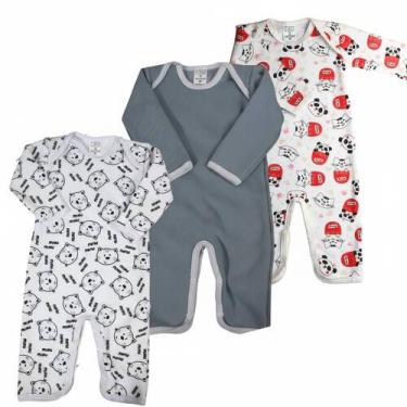 Imagem de Macacão de bebe moletom macio confortavel flanelado enxoval saida mate