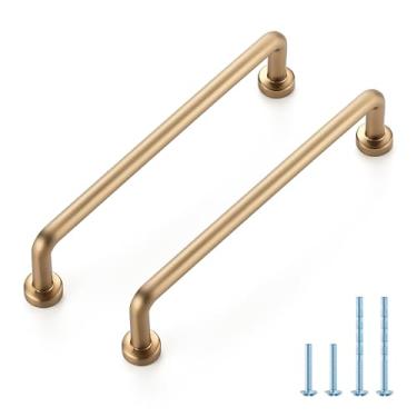 Imagem de JOY DECOR Puxadores de armário – orifício central de 12 cm, bronze champanhe, pacote com 15, alças de armário de liga de zinco para gavetas e armário – ferragens de estilo vintage para cozinha