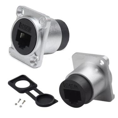 Imagem de Conector de montagem em painel RJ45 PENGLIN D-Type CAT6A/6/5E/5