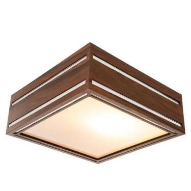 Imagem de Luminária Decorativa Madeira Plafon Ilhota Mirror 20cm - CREATUS, Pau 