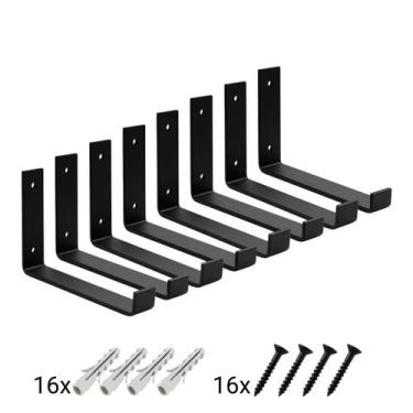 Imagem de Kit 8 Suporte Mão Francesa Invertida 20cm Estilo Industrial - Bella De