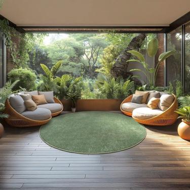 Imagem de Tapete Redondo Tufting Ecletik 190cm VERDE SELVA