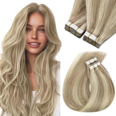 Imagem de Fita adesiva em extensões de cabelo humano Sunny Hair Light Brown 40cm