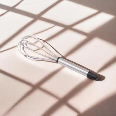 Imagem de Batedores para cozinhar, batedor de arame de aço inoxidável de 20,32 cm para cozinhar, batedor de balão, batedor de cozinha para misturar batendo ovos (prata)