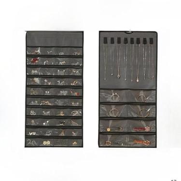 Imagem de Organizador de Joias com 48/80 Bolsos – Porta Bijuterias Grande, Prático e Funcional (48 BOLSOS CINZA)