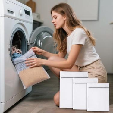 Imagem de Sacos de lavagem de malha, saco de lavagem para máquina de lavar, saco de lavagem de rede com zíper, bolsa de secadora (3 peças, 3 tamanhos)