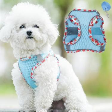 Imagem de Peitoral antipuxão para cães pequenos e médios, colete para correr, brincar, caminhar e pisar