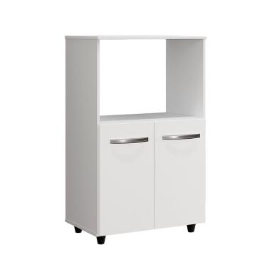 Imagem de Balcão Multiuso Para Cozinha Micro-ondas 2 Portas Taiane Branco