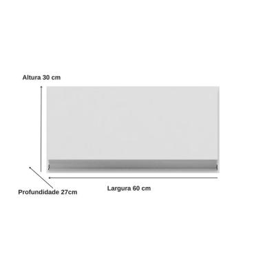 Imagem de Armário Aéreo Branco Geladeira Andreia Suspenso 1 Porta - Ajl Móveis Cinza