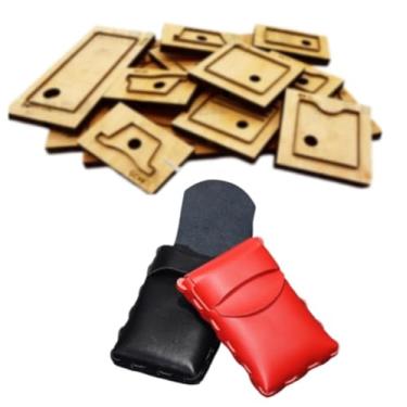 Imagem de YJIUYUANQ Molde de couro para bolsa de celular, corte de base de madeira de 16 x 10 x 3 cm