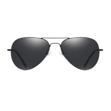 Imagem de Óculos De Sol Masculino Estilo Aviador Preto Polarizado - CN