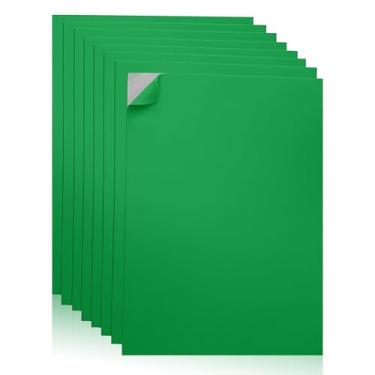 Imagem de Folhas autoadesivas de espuma EVA para artesanato – 2 mm de espessura, 8 folhas verdes, 15 x 23 cm, papel de espuma para bricolage, scrapbook e arte infantil.