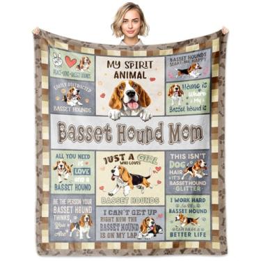 Imagem de FIOUNG Basset Hound Presentes para mulheres e meninas, cobertor Basset Hound 152 x 127 cm, presentes para mães amantes, presente para donos de cães Basset Hounds, decoração para aniversário, Natal