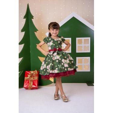 Imagem de Vestido Banana Club Encanto de Natal Verde - Estampa Exclusiva com Urs
