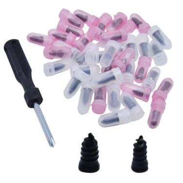Imagem de OZXNO 40 peças de prego de borracha para reparo de pneus, 2 tamanhos, plugues de pneu com chave de fenda para reparo de perfuração de pneu de carro, motocicleta, caminhão, trator, pneu