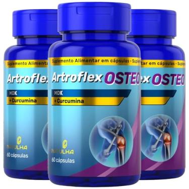 Imagem de KIT 3X Artroflex OSTEO (Curcumina, Magnésio, Vitamina D3 e k2) 60 cápsulas - Natulha