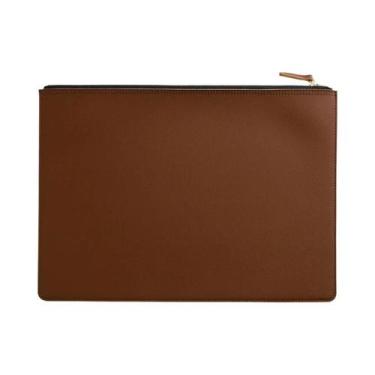 Imagem de Pasta Executiva De Couro A4 Com Zíper, Organizador De Documentos, Past